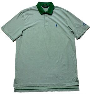 Ralph Lauren Polo 1914 Golf Club Kelly Green Striped Polo Shirt L Performance